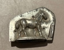 RARE European Antique Horse chocolate mold 2-parts w/clip picture