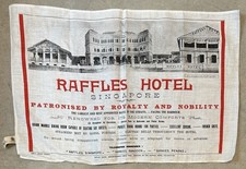 Vintage Raffles Hotel Singapore 100% Irish Linen Advertisement picture