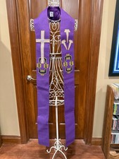 Vtg Slabbinck Made in Belgium Clergy Pastor Scarf  Stole appliquéd rare picture
