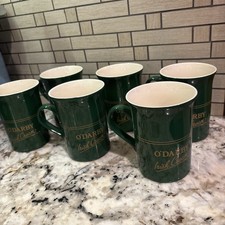 O'DARBY Irish Cream Carrigdhoun Ireland Set of 6 Gold Green Coffee Cups Mugs picture