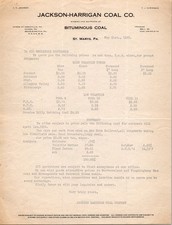 1923 Jackson-Harrigan Coal Co. Bituminous Coal Price List St Marys PA picture