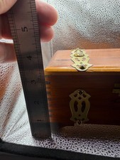 Vintage Cedar Trinket Box Brass Hardware Hinged Keepsake Dovetail Wood picture