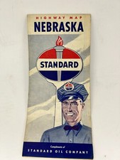  Nebraska MAP Rand McNally Standard Oil Roadside Hospitality VINTAGE 1946 picture