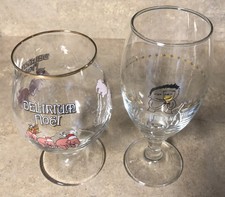 OMMEGANG Brewery & Delirium Noel Stemmed Tulip Beer Glasses New picture