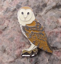 North American European Barn Owl Night Bird Prey Wildlife Brooch Tie Pin Badge picture