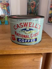 Caswell's National Crest Coffee Tin Never Opened 1960’s picture