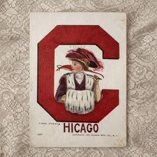 1907 Chicago “C” Lady Postcard F Earl Christy Ullman Mfg Baseball Era Antique picture