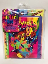 Vtg Lisa Frank Complete HOLLYWOOD BEAR Notecard Set pen Stickers Confetti NOS picture