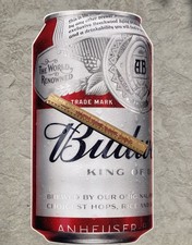 ✅ HUGE Budweiser Can Beer Sticker Decal Lager FAT HEAD Bud Lager Mancave sign picture