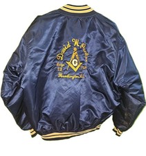 Vtg Masonic Prince Hall Set David W Parker Lodge 72 Satin Jacket Hat Badge Blue picture