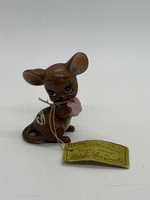 Vintage Josef Originals Little Sweethearts Mouse Village Mouse w/Heart Figurine picture