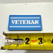 Blue & White VETERAN PVC Morale Patch Militaria Approx. 3 in picture