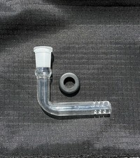 Curved Glass Downstem 90 Degree L Stem Bent 14mm 3” Inch Bong Water Pipe Grommet picture
