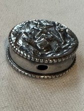 Antique Spritzer & Fuhrmann High Relief Embossed Silver Plate Round Pill Box picture