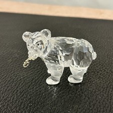 Swarovski Crystal Rare Grizzly Bear Cub Figurine with Silver Fish Retired picture