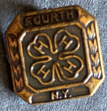Vtg 4-H New York federal youth organization pin label pinback picture