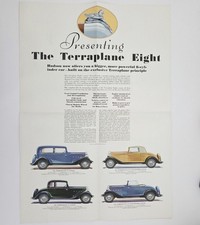 Original 1933 Hudson Terraplane Eight Dealer Literature Showroom Poster Foldout picture