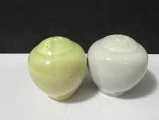 Vintage Universal Potteries Ballerina Dove Gray and Jade Salt Pepper Shakers picture