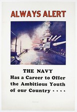 Original 1933 Navy Recruiting Poster - Always Alert picture