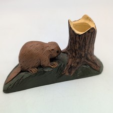 Vintage Beaver Figurine Toothpick Or Match Holder  picture