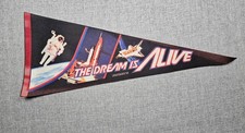 Vintage 1985 Smithsonian The Dream Is Alive NASA Space Shuttle Pennant Flag picture
