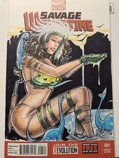 Savage Wolverine 1 Original Sketch Civer Variant Rogue picture