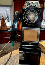 Vintage 1961 Automatic Electric 3-Slot Rotary Payphone LPB-89-55 + 2 KEYS & Box picture