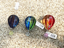 Cc1 Blue red VIBRANT Hot Air Balloon Crystal Expressions Ornament Ganz picture