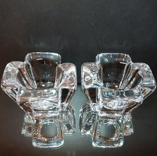ORREFORS MAX VOTIVE CANDLE HOLDERS, Cast Crystal, 2 1/4