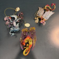 2006 Ashton Drake Galleries Set Of  3 Dragons of the Crystal Cave Ornaments picture