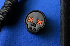 NEW Wkrmn Skull PVC Bead - Neo Skull Grey / Orange picture