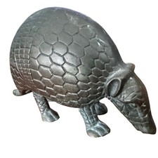 Vintage Solid Brass Armadillo Figurine Heavy Sculpture Patina 5.5x3.5