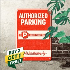 Welcome Guest Assigned Parking Vacation Cottage Plaque Metal Tin Sign 8x12 picture