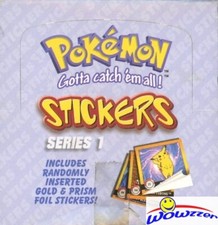 1999 POKEMON Artbox Box-30 Factory Sealed Packs-300 MINT Stickers Box dinged picture