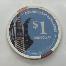 Seminole Hard Rock Casino $1 Chip Hollywood Florida FL H&C picture