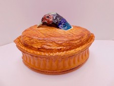 VTG Pillivuyt France Pate en Croute Tureen Casserole Pheasant Lid Trompe L'Oeil picture