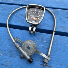SCHWINN APPROVED BIKE SPEEDOMETER CHROME 0-60 MPH HEAD HURET BICYCLE SPEEDO 27” picture