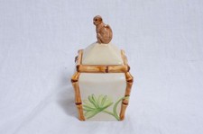 American Atelier Sugar Bowl & Lid Monkey Porcelain 5029 - Discontinued AA picture