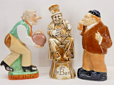 #56 Schafer Vater German Porcelain Figural Bottle Flask Decanter LOT of 3 picture