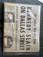 Dallas Morning News Newspaper, Nov 23, 1963 Kennedy Slain on Dallas Street *MINT picture