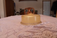 Creamy Beige Vintage 1940's Glass Light Fixture Ceiling Lamp Globe picture