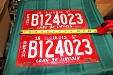 BEAUTIFUL METAL PAIR  ILLINOIS LICENSE PLATES  1957 B124023 picture