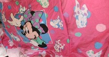 Disney Vtg Minnie Mouse 3 Pc Twin Flannel Sheet Set 100% Cotton Pink Rare Read picture