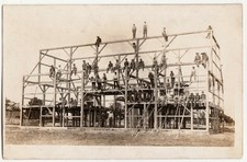 c1910s Construction Crew Timber Frame Building RPPC 40+ Workers Occupational picture
