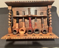 Antique Gentleman’s Smoking Set, 5 Pipes w/Imported Briar Pipes. picture
