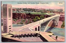 Rainbow Bridge and Carillon Tower Niagara Falls New York Postcard picture