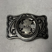 Silver Dollar Coin Cabochon Belt Buckle Vintage Empty picture