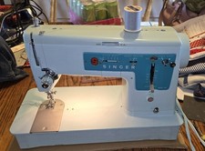 SERVICED - SINGER 347 Steel Gear Sewing Machine - Denim Canvas Quilting picture