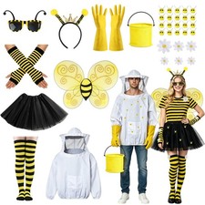 Nlicrst Halloween Queen Bee & Beekeeper Couple Costume Cosplay Set picture