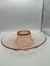 Vintage Pink Depression Glass Console Bowl Rolled Edge 11